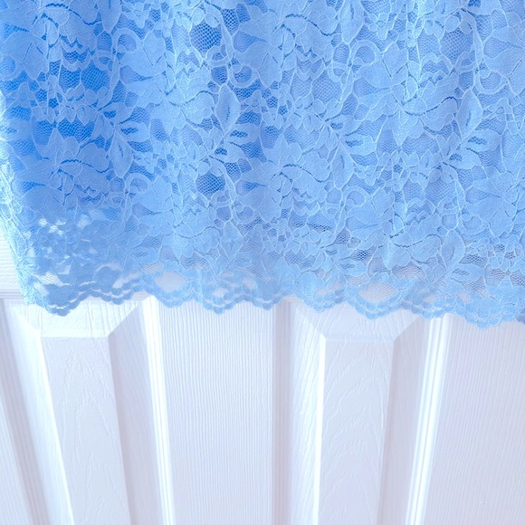 Grace Karin Light Blue Lace Dress Size 2XL Zippered Back Closure Cap Sleeve - Picture 7 of 9
